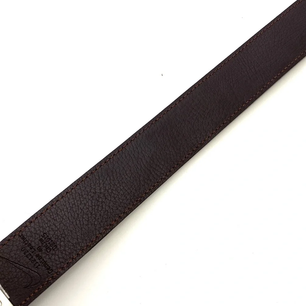 Nike Core Reversible Black/Brown Wax-Coated Leather Golf Belt